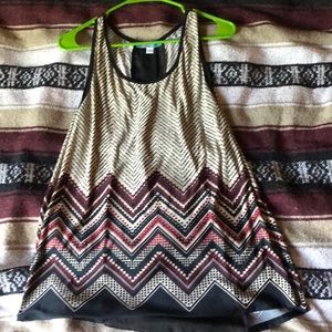 Patterned Loose Tank Top